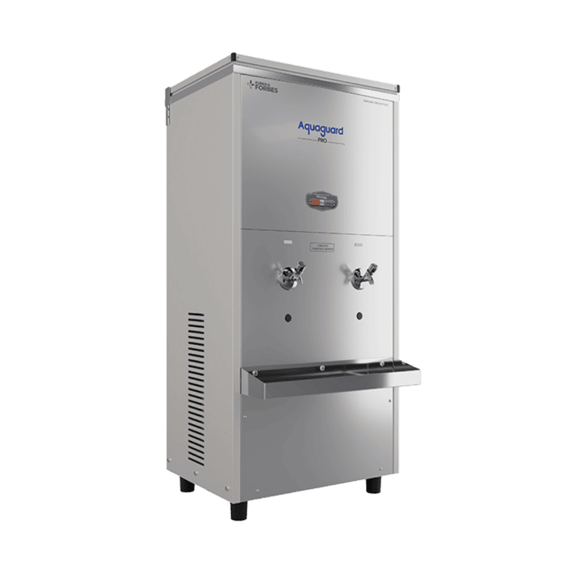 Front view of Aquaguard Pro Pure Chill 80 SS commercial water cooler.