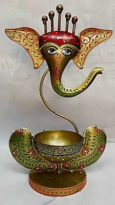 iron ganesha T-light candle holder golden