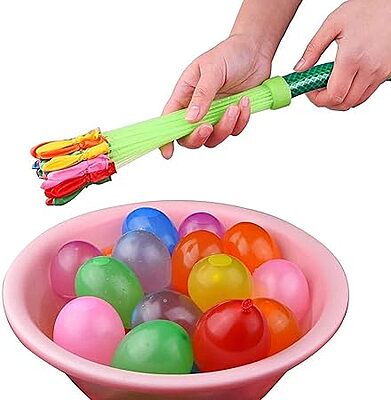 Amazkart Holi Water Magic Balloons (111 Balloons) – Auto-Fill | 3 Bunch | Multicolour