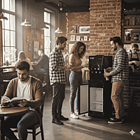 Professional Atlantis Blaque water cooler with bottom-mounted refrigerator space. Professional Atlantis Blaque water cooler with bottom-mounted refrigerator space.