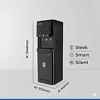 Atlantis Blaque water dispenser with built-in 18 liter cooling cabinet for office use. Atlantis Blaque water dispenser with built-in 18 liter cooling cabinet for office use.