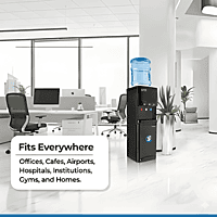 Premium Atlantis Blaque bottled water dispenser featuring a spacious 18L cooling cabinet. Premium Atlantis Blaque bottled water dispenser featuring a spacious 18L cooling cabinet.