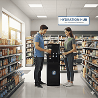 Atlantis Blaque hot and cold bottled water dispenser suitable for homes and corporate breakrooms.