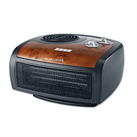 Compact Usha FH 1212 room heater with an adjustable thermostat and carry handle. Compact Usha FH 1212 room heater with an adjustable thermostat and carry handle.