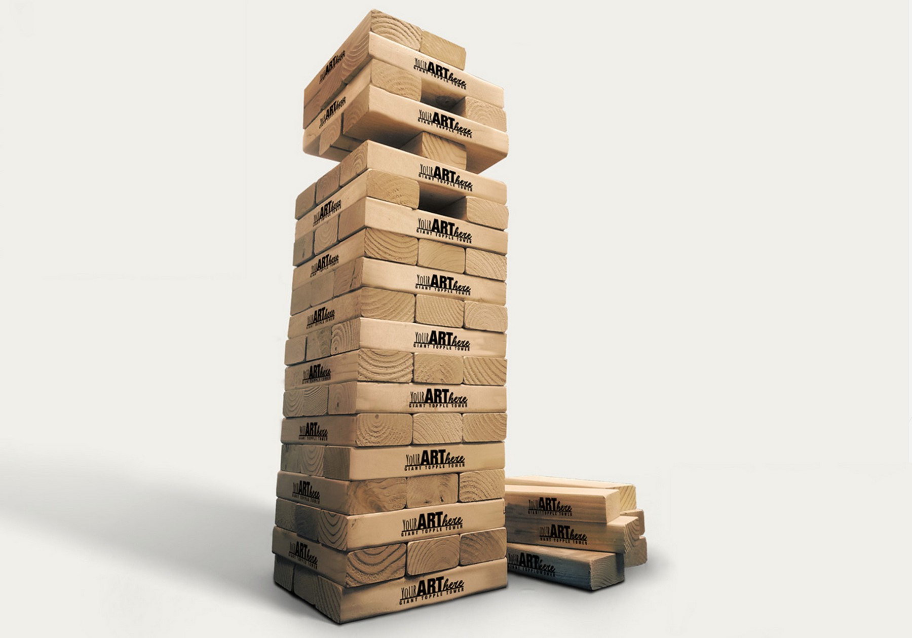 Giant Custom Branded Topple Tower 54 Game Pieces Game