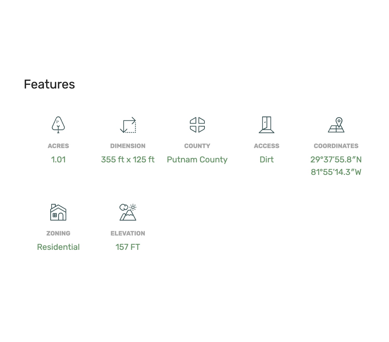 Carrie Way Lot on a Dirt Road - 1.01 Acres of Land in Interlachen