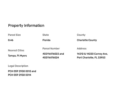 14212 and 14220 Carney Ave - Affordable .46 Acre Vacant 2 Lots in Port Charlotte