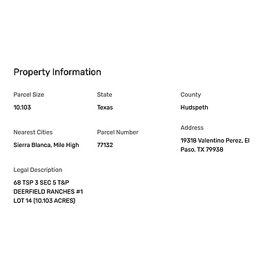 19318 Valentino Perez - Affordable Vacant Lot in El Paso, TX