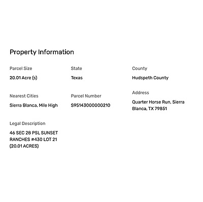 Quarter Horse Run - Affordable Vacant Lot in Sierra Blanca, TX