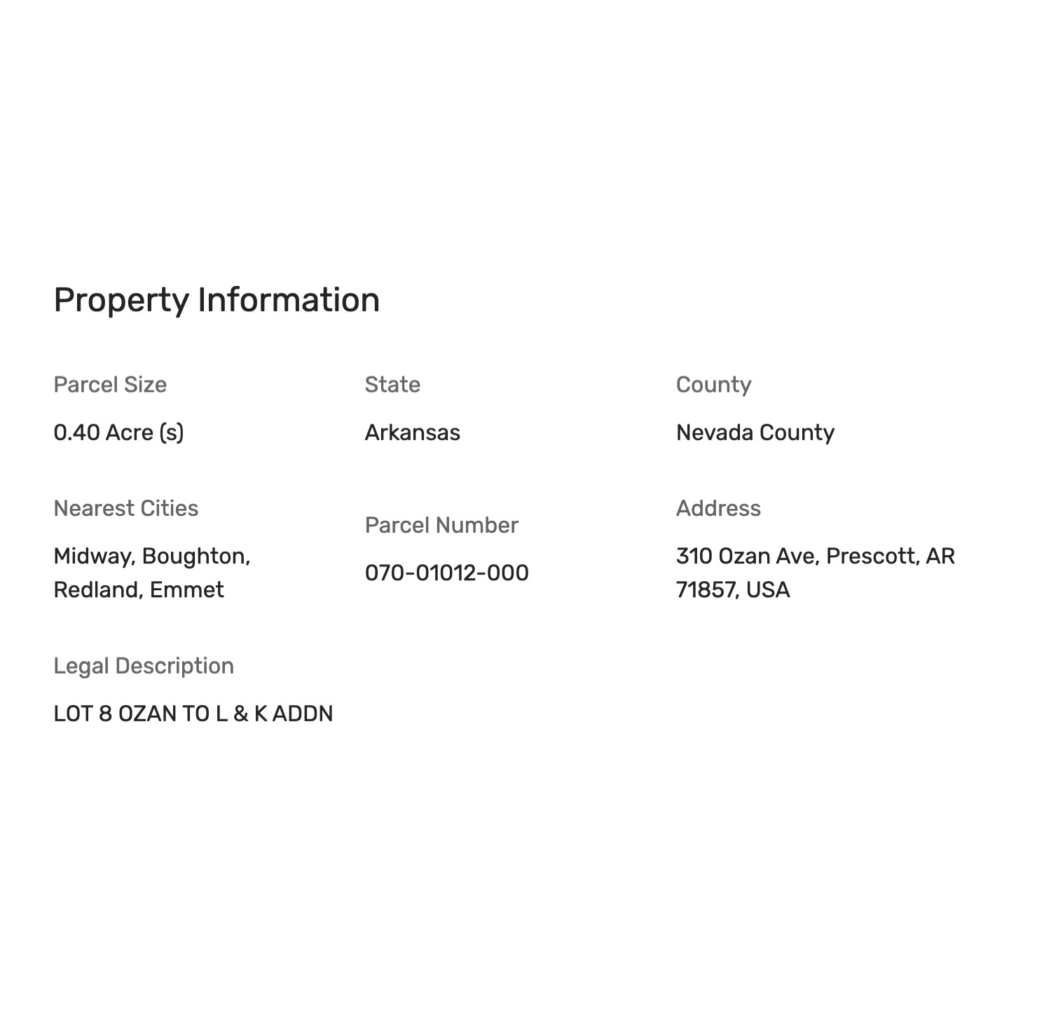 310 Ozan Ave - Affordable Vacant Lot Easy Power Access in Prescott, AR