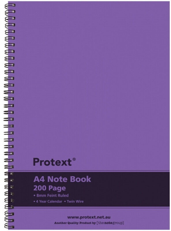 Protext Twin Wire Notebook A5 200 Page Purple