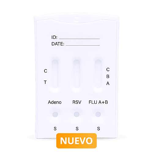 Prueba Rápida en Cassette para la detección de Adenovirus, RSV, Influenza A+B - caja con 10 pruebas - Certum