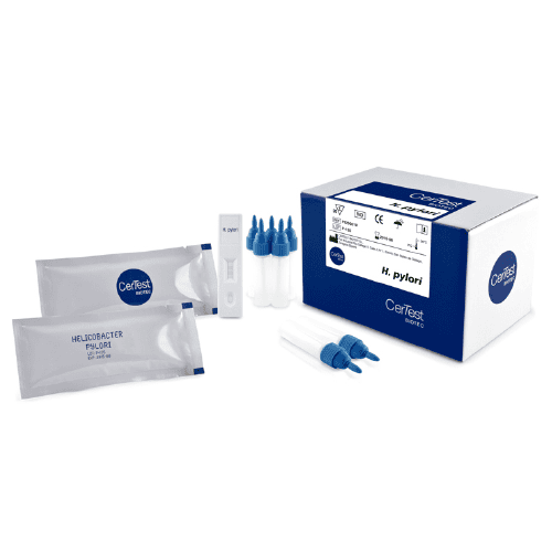 Prueba para detección de Helicobacter Pylori (H. Pylori) en cassette - caja con 20 pruebas - CerTest