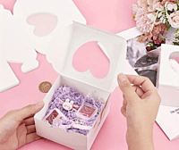 Caja Kraft Blanca Corazón con Ventana