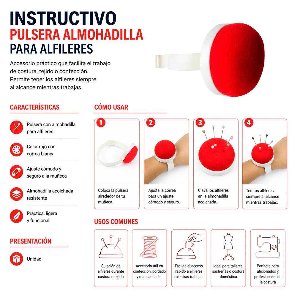 Pulsera Almohadilla Para Alfileres Unidad