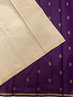 Kanchivaram Silk Beige in Purple Border