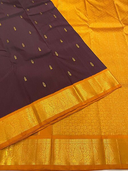 Pure Silk Brown in Orange Border