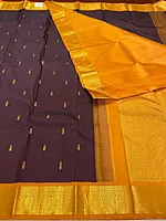 Pure Silk Brown in Orange Border