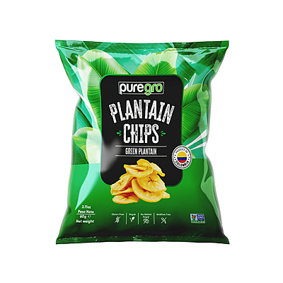 25122 Puregro Green Plantain Chips Salt 60g X 24