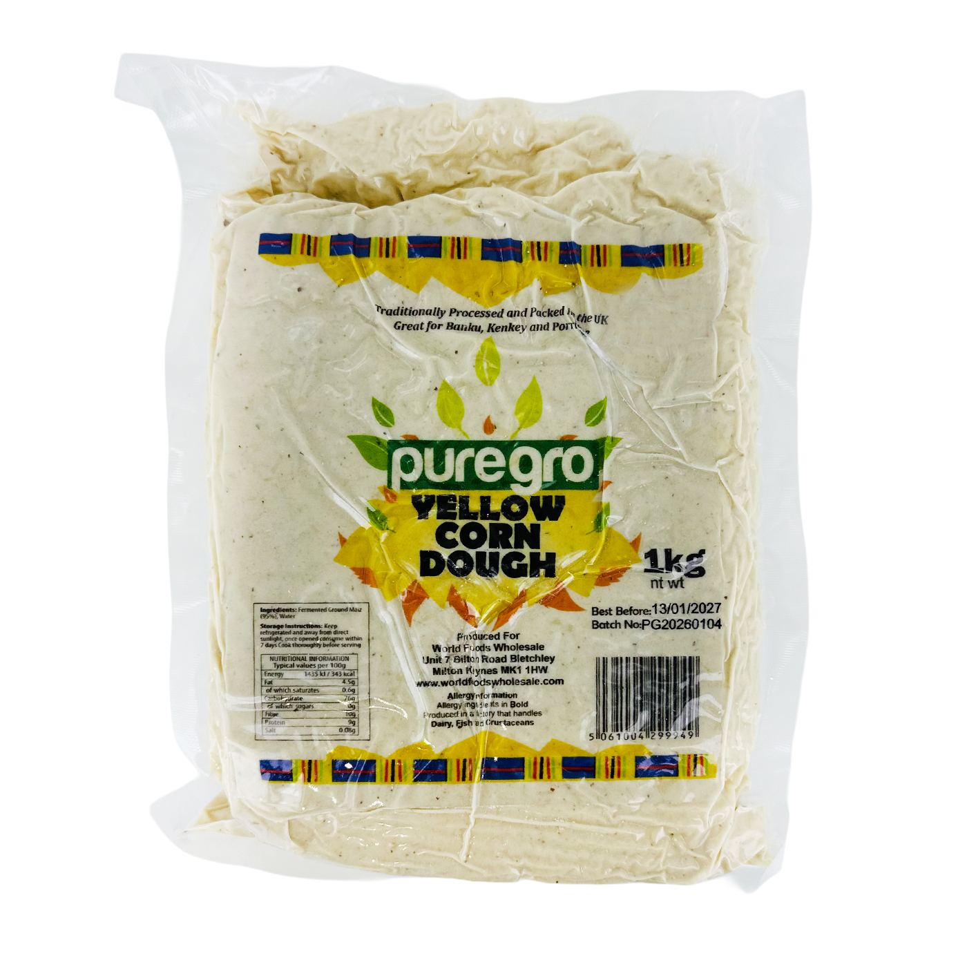 25008 Puregro Yellow Corn Dough 1kg X 10