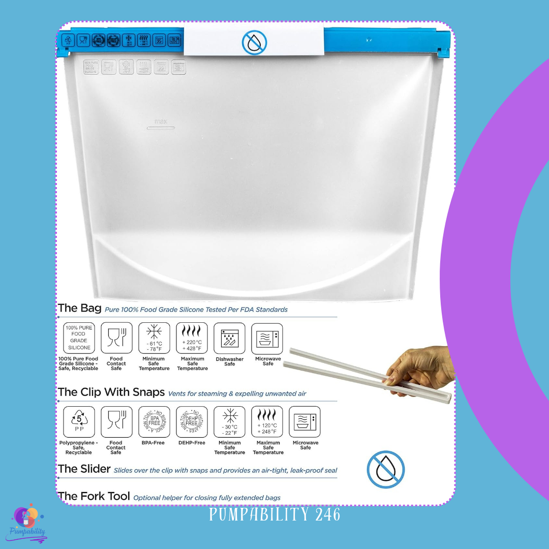 PureSiliconeWare 0.6 Gallon (74 oz) Reusable Silicone Bag