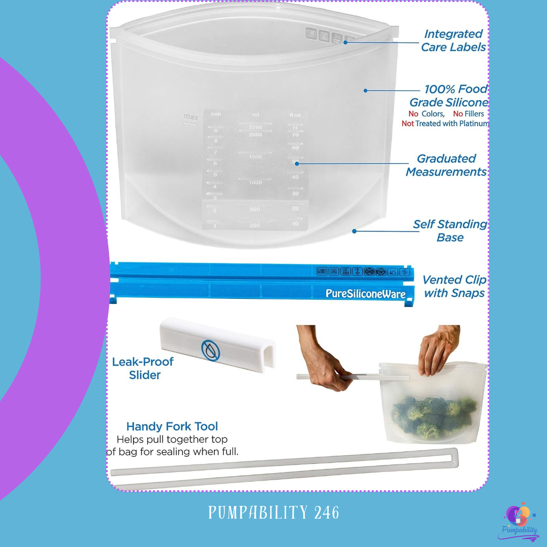 PureSiliconeWare 0.6 Gallon (74 oz) Reusable Silicone Bag