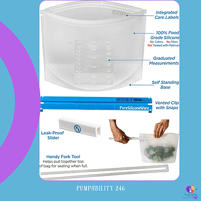 PureSiliconeWare 0.6 Gallon (74 oz) Reusable Silicone Bag PureSiliconeWare 0.6 Gallon (74 oz) Reusable Silicone Bag