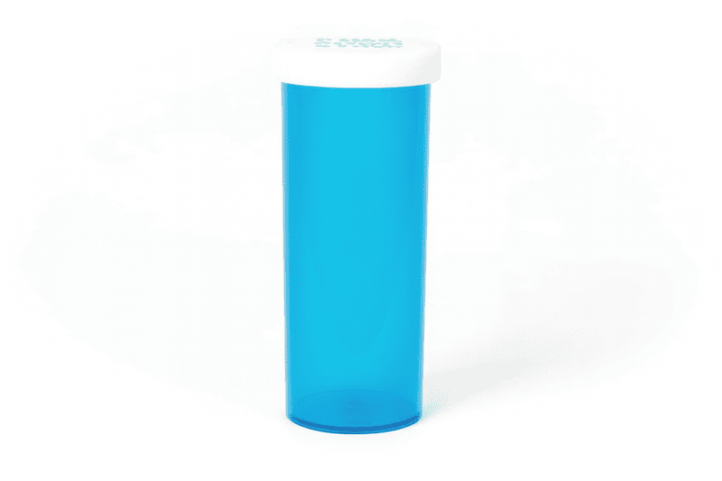 Push & Turn Child Resistant Veterinary Bottles - Blue - 60 dram