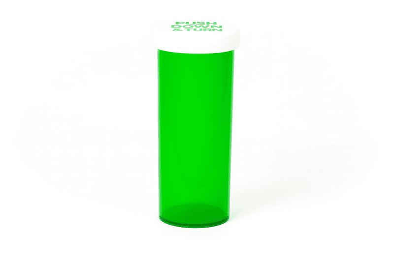 Push & Turn Child Resistant Veterinary Bottles - Green - 60 dram
