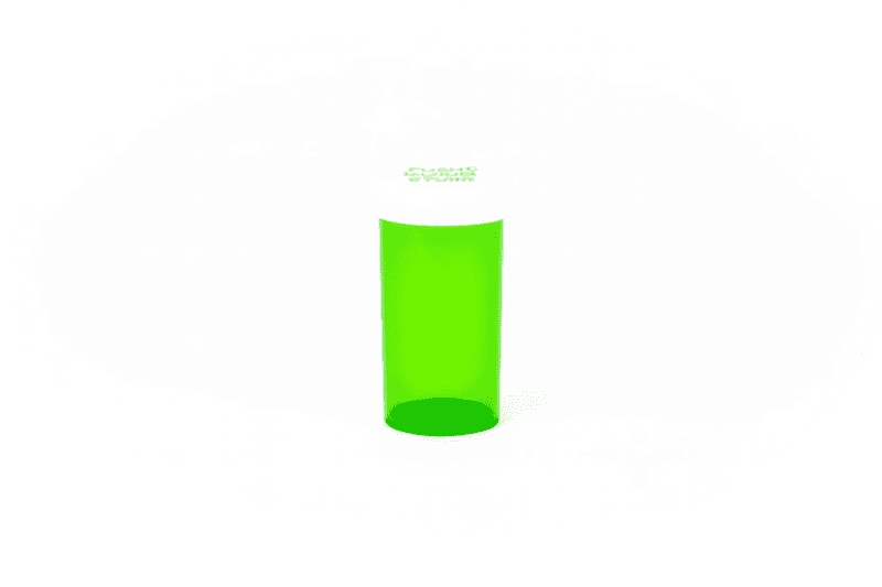 Push & Turn Child Resistant Veterinary Bottles - Green - 13 dram