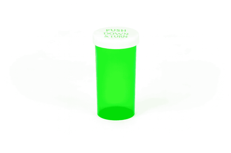 Push & Turn Child Resistant Veterinary Bottles - Green - 16 dram