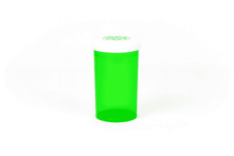 Push & Turn Child Resistant Veterinary Bottles - Green - 20 dram