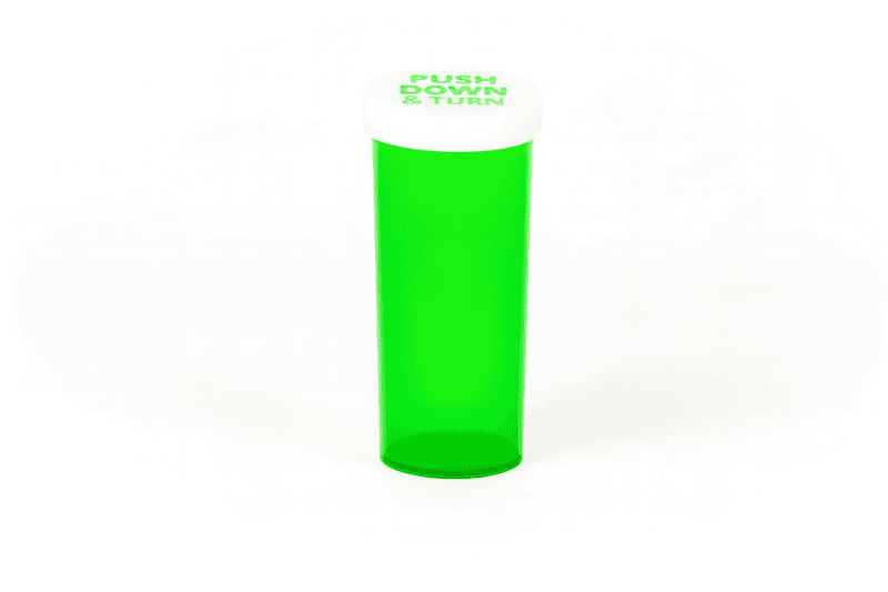 Push & Turn Child Resistant Veterinary Bottles - Green - 30 dram