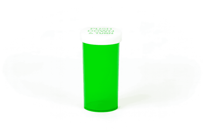 Push & Turn Child Resistant Veterinary Bottles - Green - 40 dram