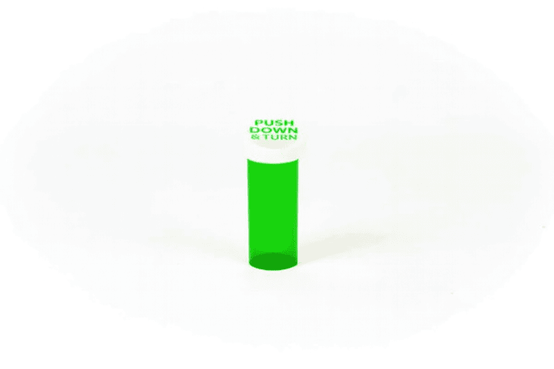 Push & Turn Child Resistant Veterinary Bottles - Green - 6 dram