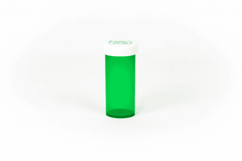 Push & Turn Child Resistant Veterinary Bottles - Green - 8 dram