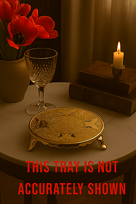 Silver Plated GOLD FINISH Ornate Tea Pot Stand  1"h   5.5"wide at top SKU #: Q0/2012.