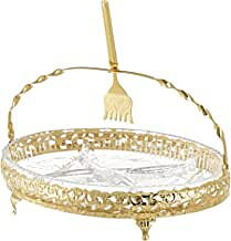 Oval Hors d'oeuvre/Fork 7"h x 7 7/8"w x 11 1/2"l  English Silver Plate Tarnish Resistant (Gold Finish)