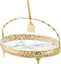 Oval Hors d'oeuvre/Fork 7"h x 7 7/8"w x 11 1/2"l  English Silver Plate Tarnish Resistant (Gold Finish)