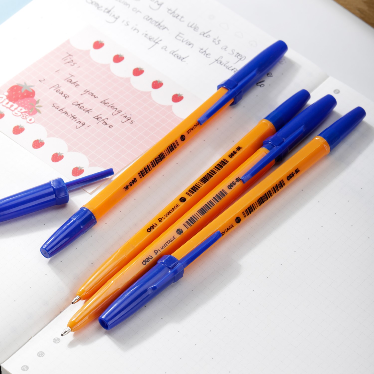 DELI Q6S P1-VINTAGE BALLPOINT PEN 0.7MM - BLUE