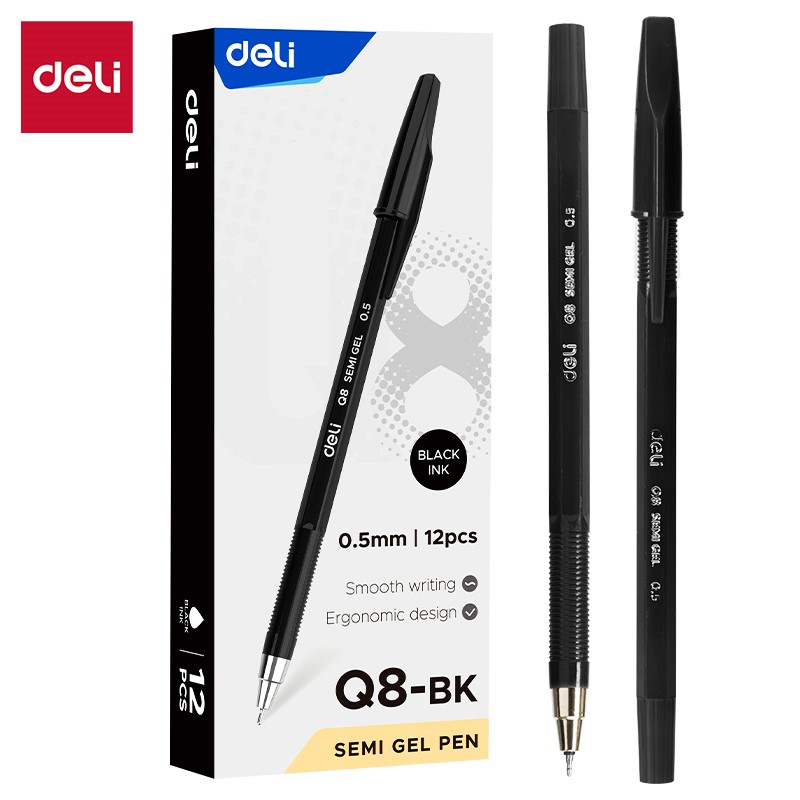 DELI Q8 FINEPOINT PENS 0.5MM - BLACK