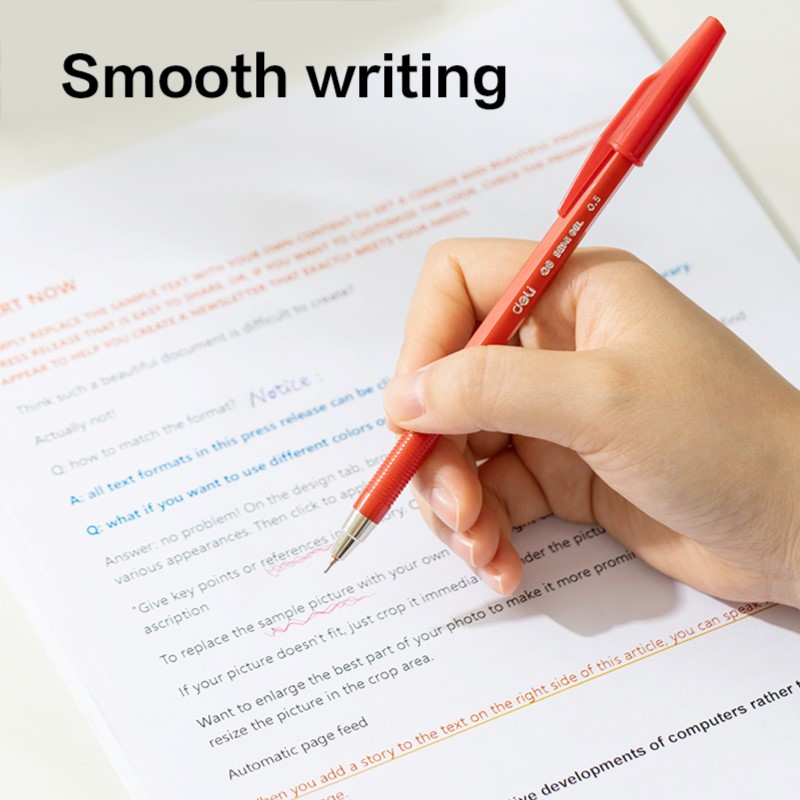 DELI Q8 FINEPOINT PENS 0.5MM - RED