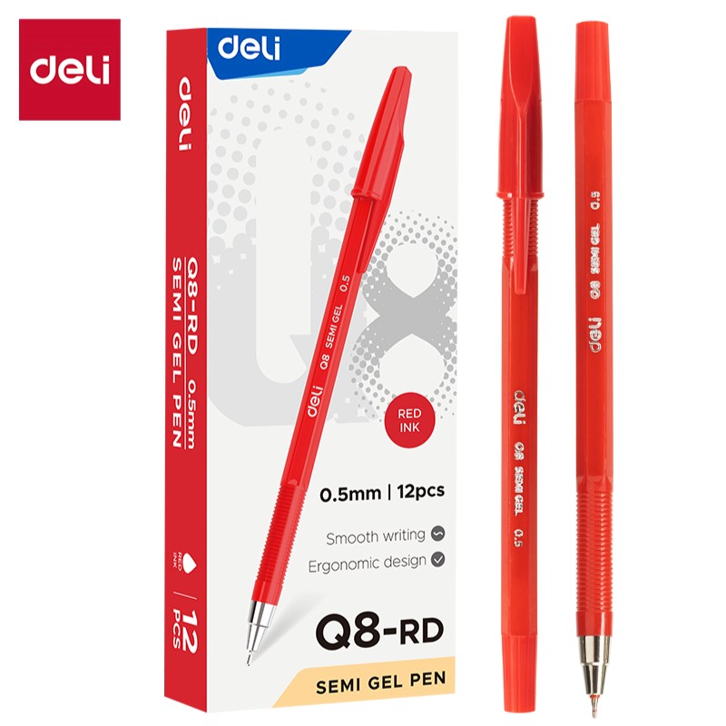 DELI Q8 FINEPOINT PENS 0.5MM - RED