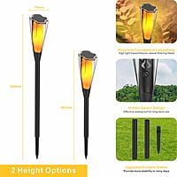 LED Solar Torch Garden Light