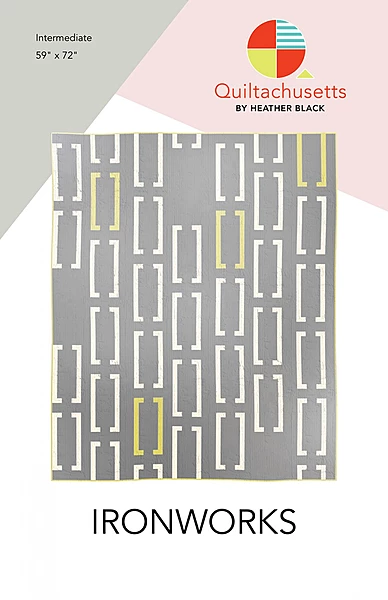 Ironworks Modern Intermediate Quilt Pattern | Quiltachusetts | Heather Black #QMS2209