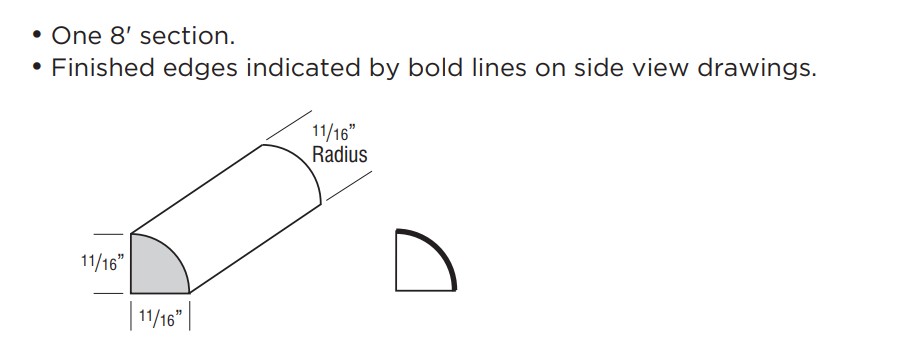 Corner Moulding 8" - Snow