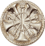[QS5019] Five Crossed Horns Medium (11/16) Emblem Plain