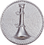 [QS4993] One Up Horn Medium (11/16) Emblem Plain