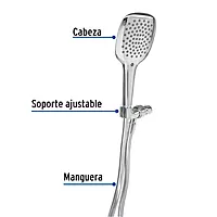 Regadera manual con soporte, cromo, Riviera - R-013 / 45785