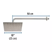 Regadera acero inoxidable, 10', con brazo, satinado, Riviera - R-310N / 45774